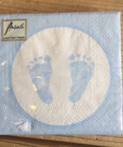 Papieren Servetten voetjes - Roze of Blauw-4012